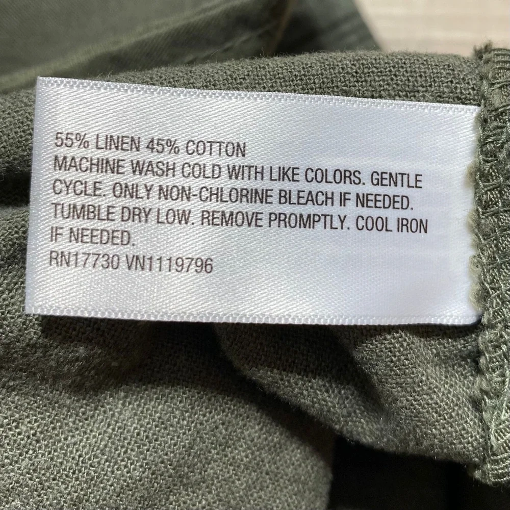 Goodfellow Mens Linen Blend Everyday 7” Cargo Shorts XXL Olive Green‎